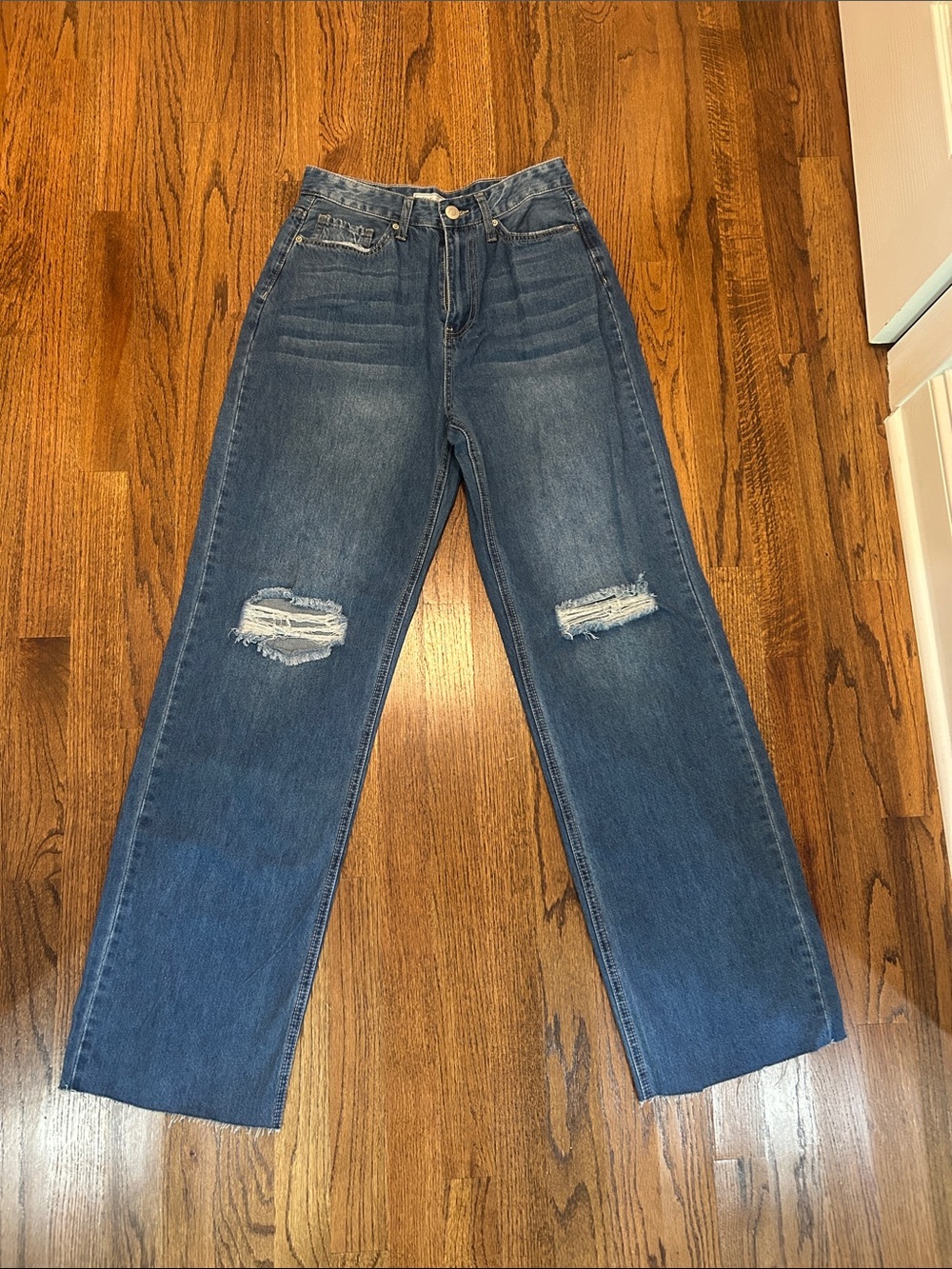 YMI Straight-Leg Distressed Jeans - Blue